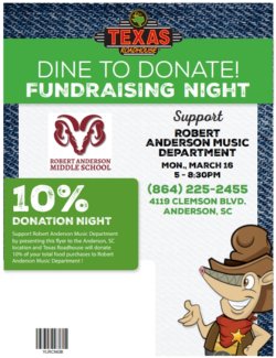 Dine to Donate Fundraising Night flyer